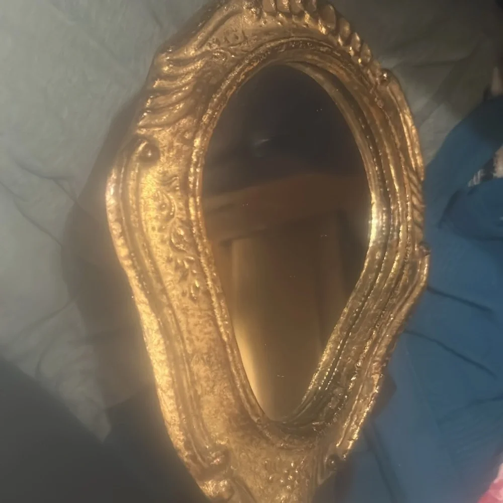 Vintage Florentine Hand Carved Hand Mirror